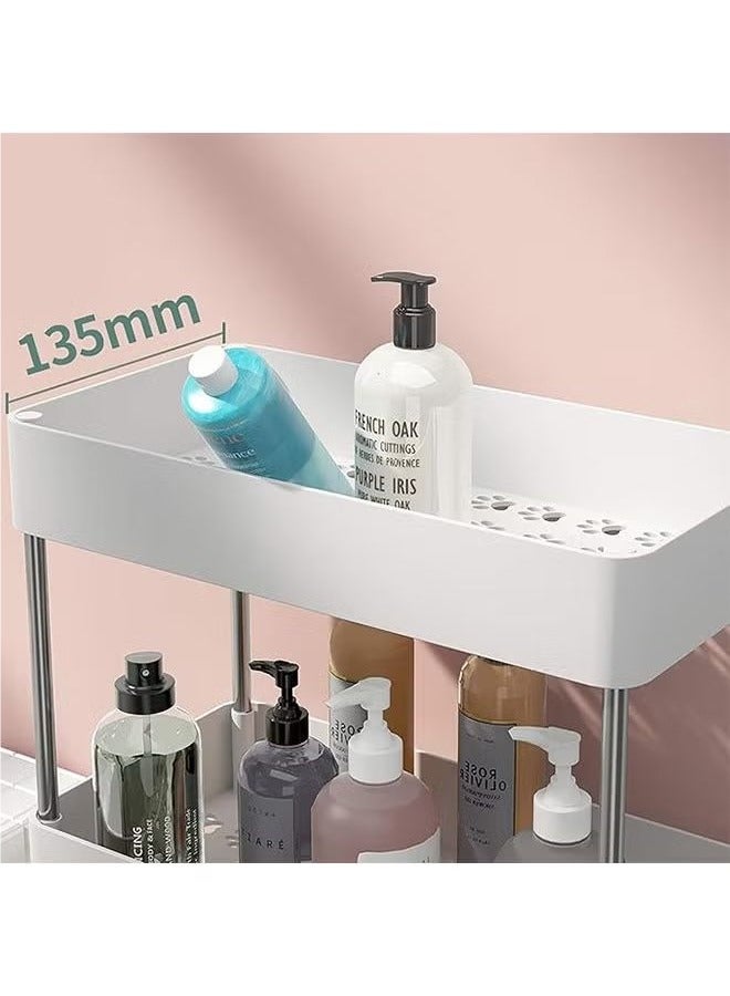 BLOOMING TIME 4-layer movable crevice rack, wheeled cart, layered rack, kitchen supplies, household Daquan, floor-to-ceiling crevice storage rack, white - Image 5