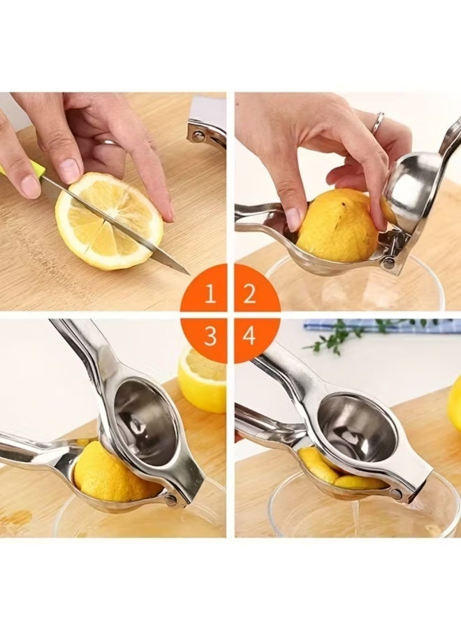 أمم عصارة الحمضيات اليدوية من الفولاذ المقاوم للصدأ، عصارة يدوية متعددة الوظائف لليمون والبرتقال بمقبض مريح، عصارة مطبخ سهلة التنظيف - Image 4