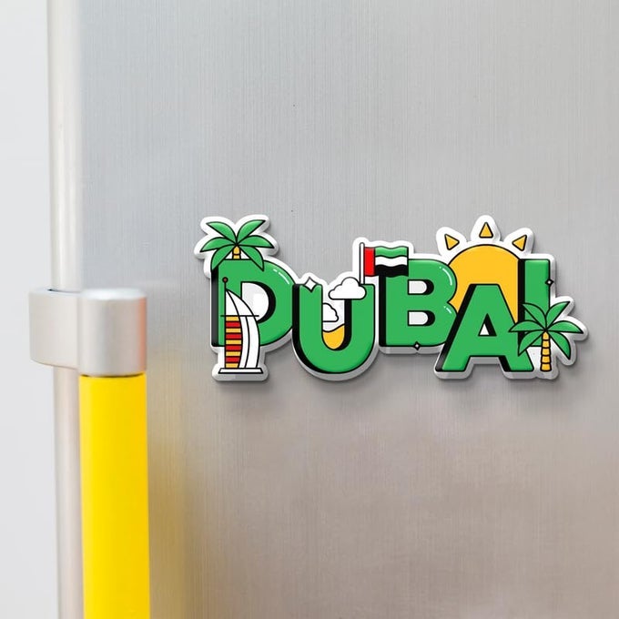 TOURISM SOUVENIR DUBAI FRIDGE MAGNET ILLUSTRATION DUBAI COUNTRY REFRIGERATOR MAGNET BIRTHDAY GIFTS FOR TOURISTS WORLD TOURISM SOUVENIR FRIDGE MAGNET
