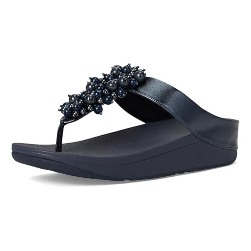 FitFlop Women's Fino Bauble-Bead Toe-Post Sandals, Navy, 7 - Image 2