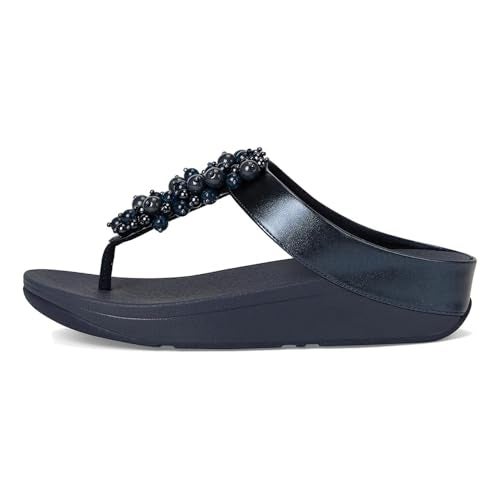 FitFlop Women's Fino Bauble-Bead Toe-Post Sandals, Navy, 7 - Image 1