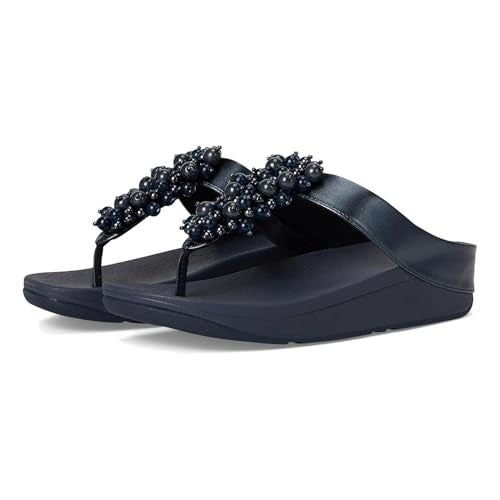 FitFlop Women's Fino Bauble-Bead Toe-Post Sandals, Navy, 7 - Image 4