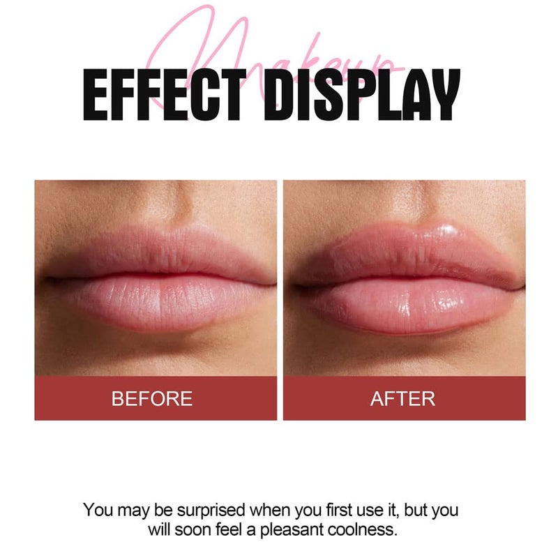 BAISEN DIARY Plumping Lip Oil With Chili Extract - Fuller Lips Instantly! Ultra-Hydrating & Nourishing, Glossy Finish Lip Glow Oil, Lip Plumping Booster Plump, Smooth, and Define Your Lips Naturally (01 Pink) - Image 4
