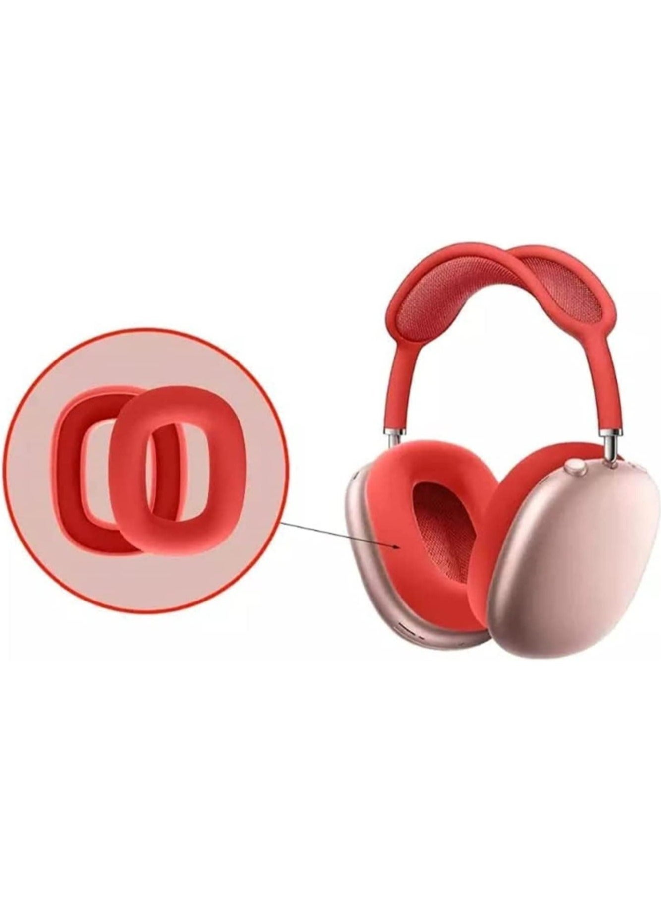 Premium Quality STN-01 Immersive Active Noise Cancelling Over-Ear Headphones, Epitome of Cutting-Edge Design and Premium Sound Quality. Elevate Your Listening Experience, Fusion of Style and Comfort (RED)