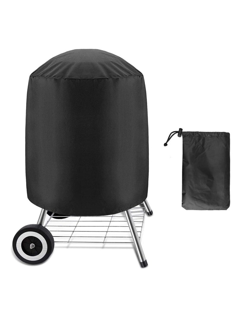MEETION 210D Round BBQ Cover, Kettle Grill Cover fit for Weber Charcoal Kettle Char-Broil, Waterproof Dome Smoker Cover (71*56cm) - Image 4