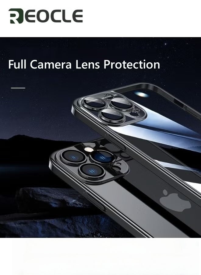 REOCLE Magnetic Clear for iPhone 14 13 Pro Max Case with Camera Protector Full Protection Case Integrated Camera Protection Wireless Charging Cover Slim Thin Non-Yellowing Phone Case - Image 2