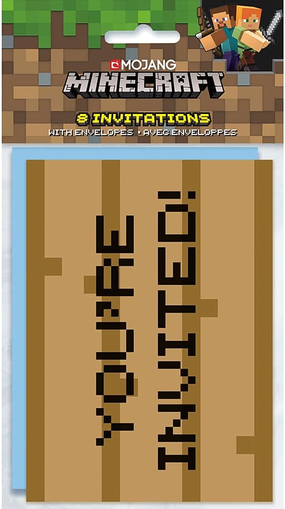 Unique دعوات ماين كرافت متعددة الألوان 8 قطع - Image 2