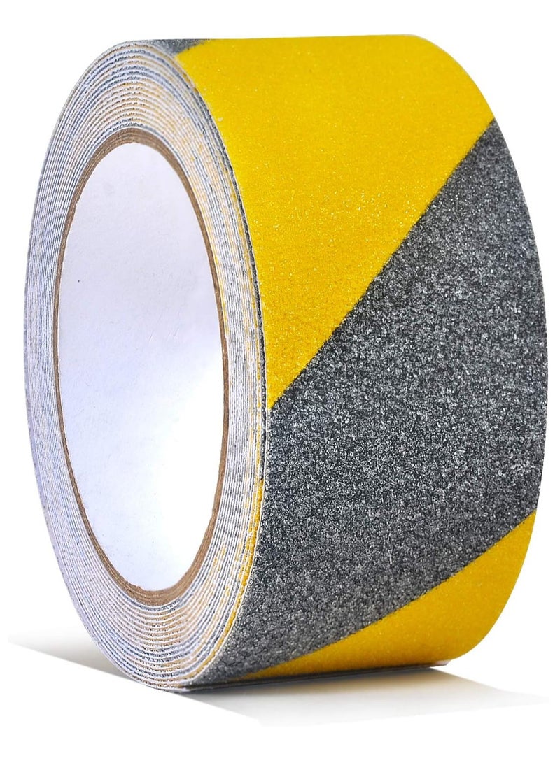 Anti Slip Tape 2 Inch x 5m (Black x Yellow) , Self-Adhesion PVC Safety Grip Tape for Stairs and Flooring. - Image 1