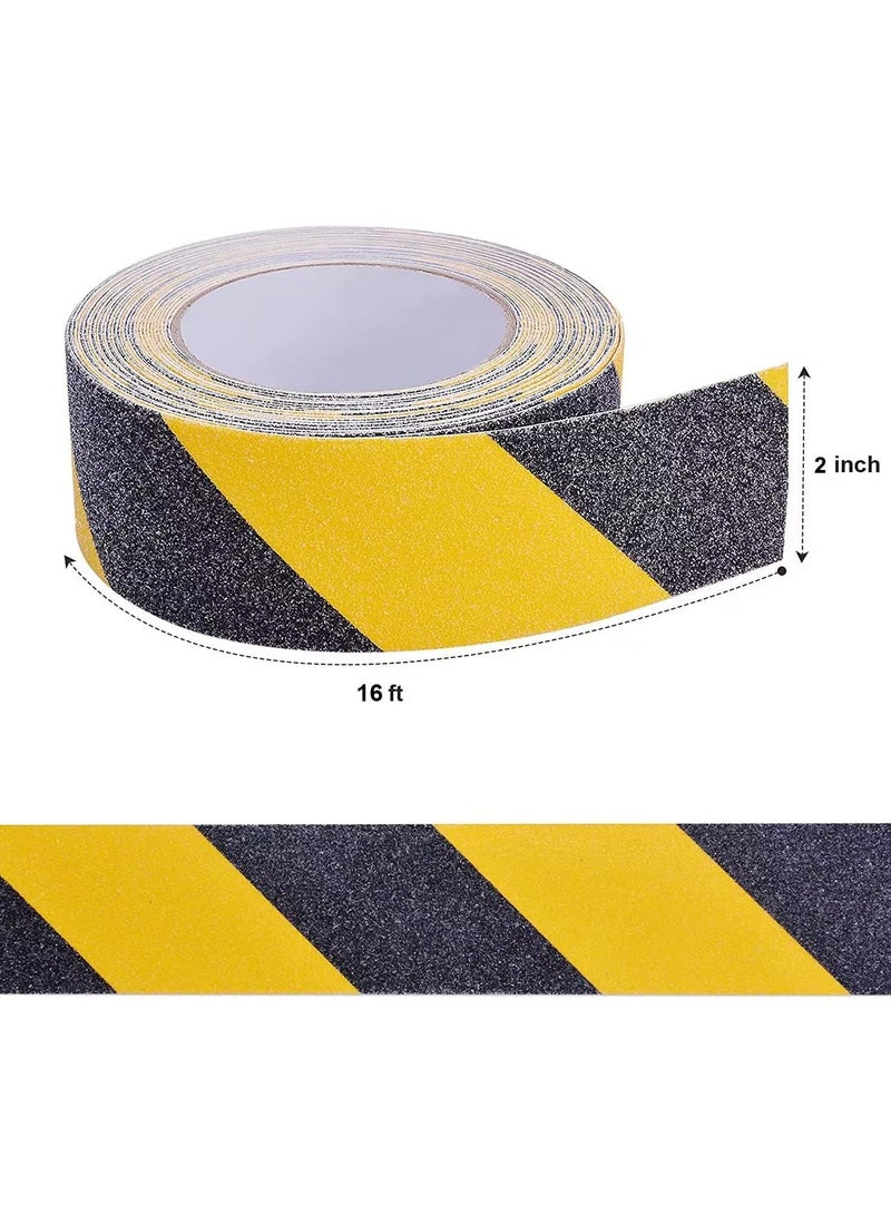 Anti Slip Tape 2 Inch x 5m (Black x Yellow) , Self-Adhesion PVC Safety Grip Tape for Stairs and Flooring. - Image 3