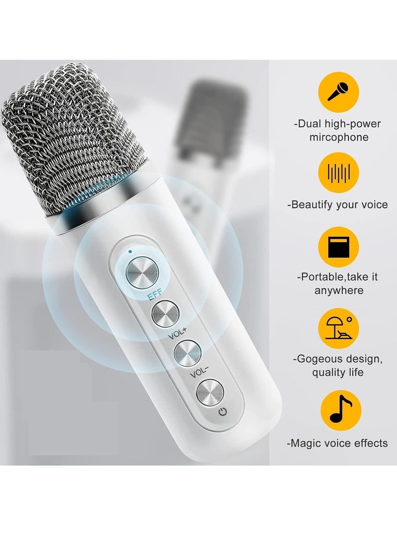 Dual Microphone Karaoke Machine, Outdoor Portable Bluetooth Speaker With Two Wireless Mic, All In One Wireless Microphone Singing Subwoofer, (1pc, Red)