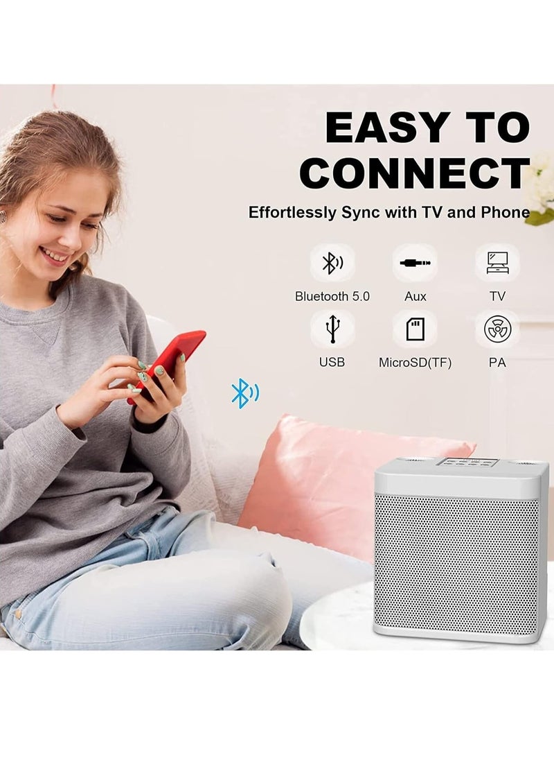 Dual Microphone Karaoke Machine, Outdoor Portable Bluetooth Speaker With Two Wireless Mic, All In One Wireless Microphone Singing Subwoofer, (1pc, Red)