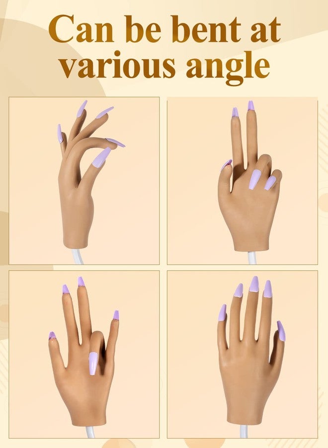 LIONVISON Practice Hand for Acrylic Nails- Silicone Nail Hand Practice Upgrade Nail Tips Never Fall Off, Fake Nail Manican Hand for Nail Practice, Flexible Practice Maniquin Hand with 200PCS Nail Tips - Image 4