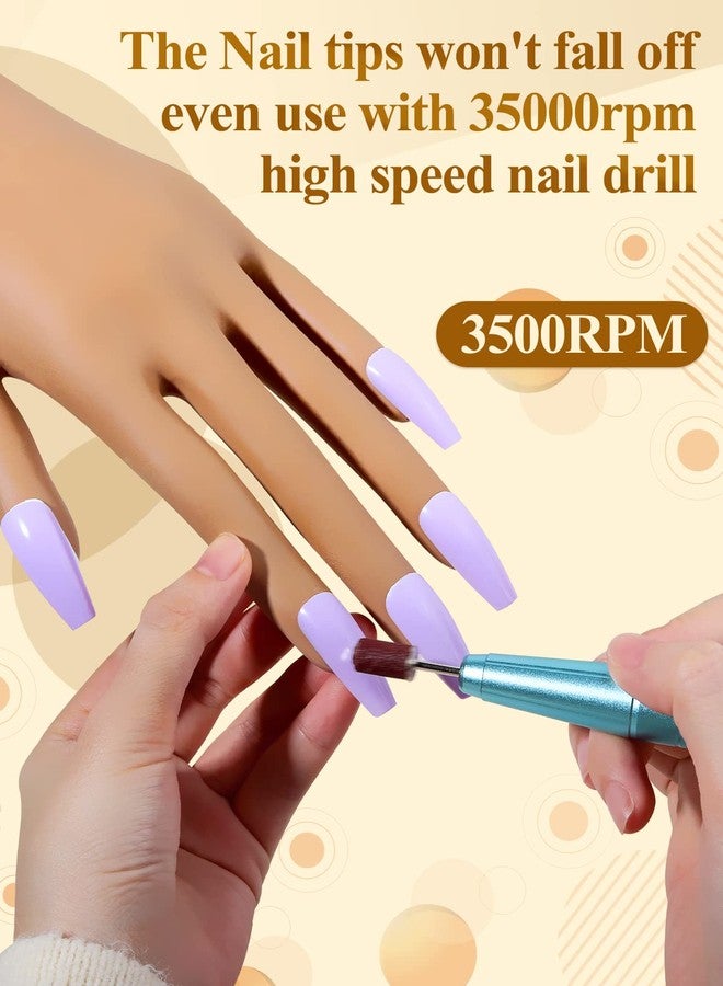 LIONVISON Practice Hand for Acrylic Nails- Silicone Nail Hand Practice Upgrade Nail Tips Never Fall Off, Fake Nail Manican Hand for Nail Practice, Flexible Practice Maniquin Hand with 200PCS Nail Tips - Image 2