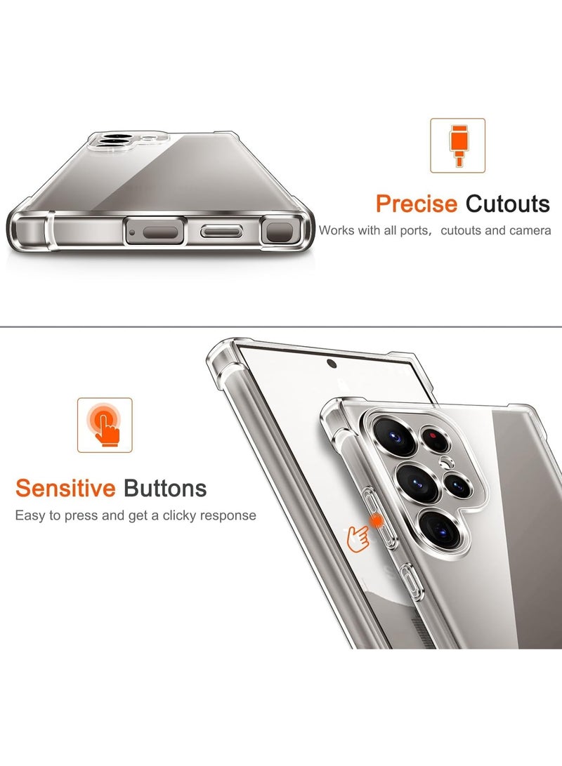 جراب حماية لهاتف سامسونج جالاكسي S26 ألترا 5G، مصنوع من مادة TPU الناعمة والسيليكون الشفاف، مع غطاء خلفي واقٍ من الصدمات وزوايا معززة. - Image 2