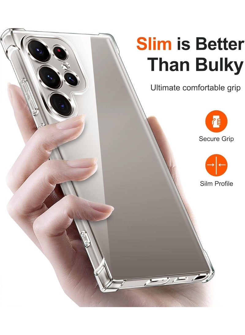 جراب حماية لهاتف سامسونج جالاكسي S26 ألترا 5G، مصنوع من مادة TPU الناعمة والسيليكون الشفاف، مع غطاء خلفي واقٍ من الصدمات وزوايا معززة. - Image 4