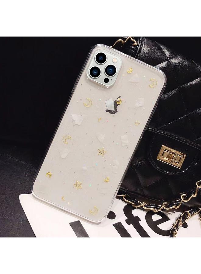 زبون جراب هاتف iPhone 13 مصنوع من مادة TPU الإيبوكسي اللامعة المصنوعة من صدفة القمر والنجمة - Image 4