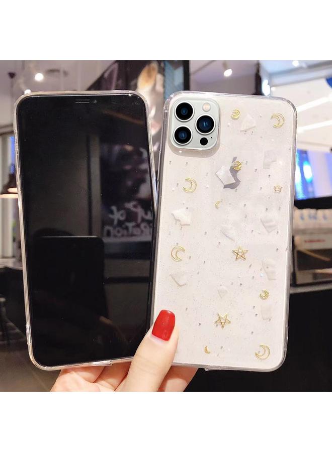 زبون جراب هاتف iPhone 13 مصنوع من مادة TPU الإيبوكسي اللامعة المصنوعة من صدفة القمر والنجمة - Image 5