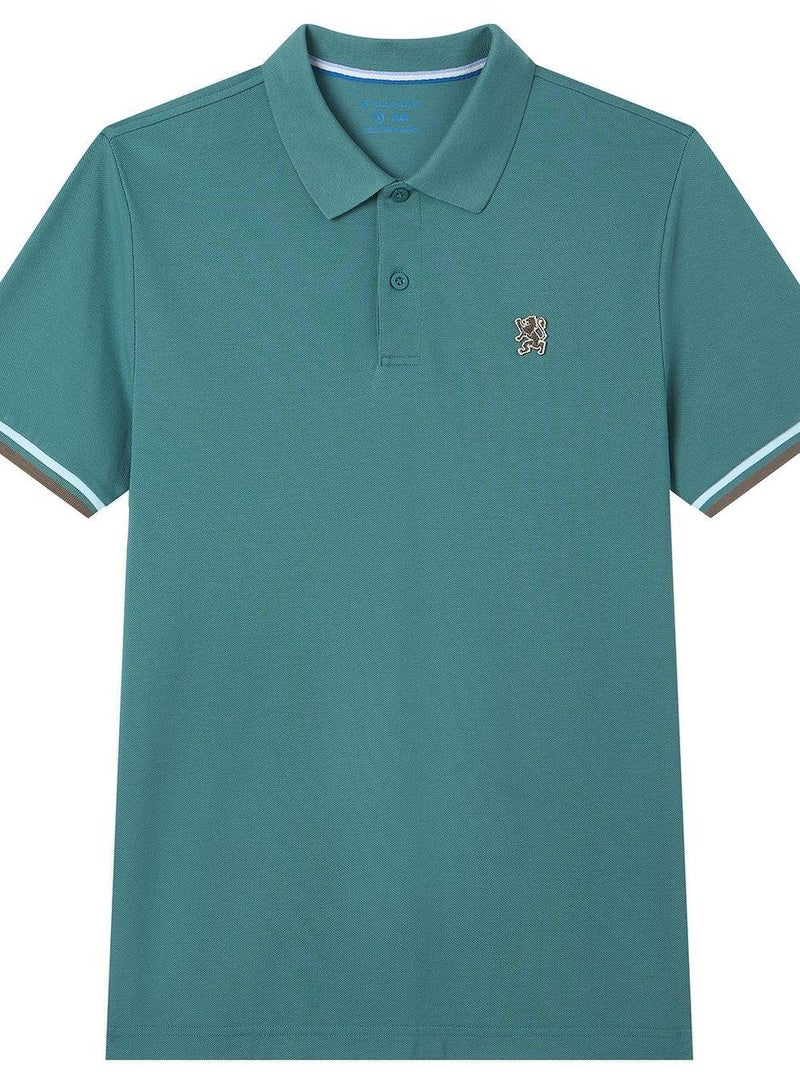 GIORDANO Men’s Cotton Slim Performance Polo with Small Lion Embroidery - Image 3