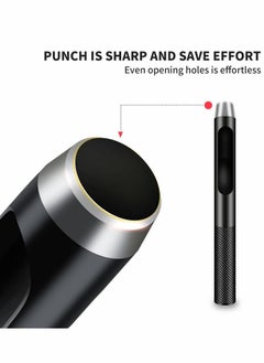 Y&D Leather Hole Punch, 6 Pcs Round Hollow Punch Set, Industrial Grade Black  - Image 5