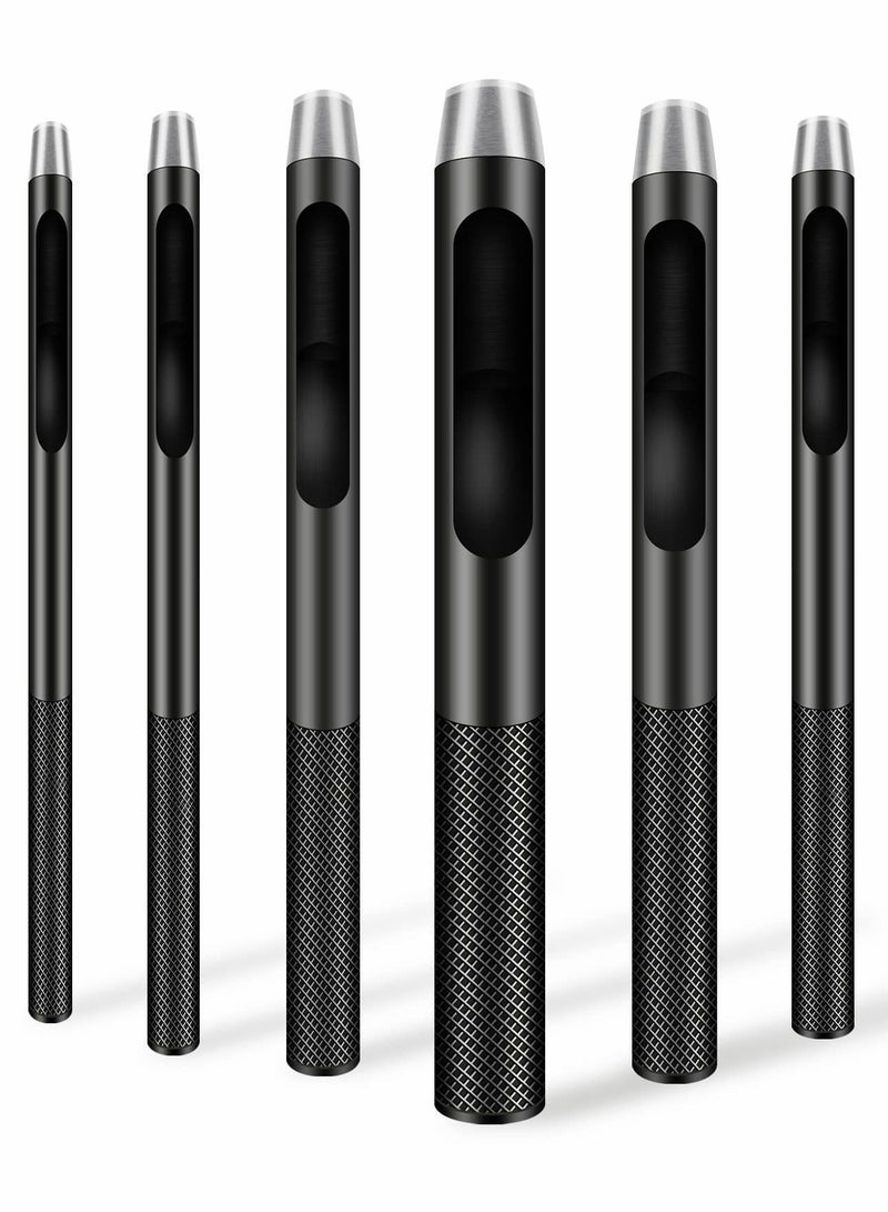 Y&D Leather Hole Punch, 6 Pcs Round Hollow Punch Set, Industrial Grade Black  - Image 1