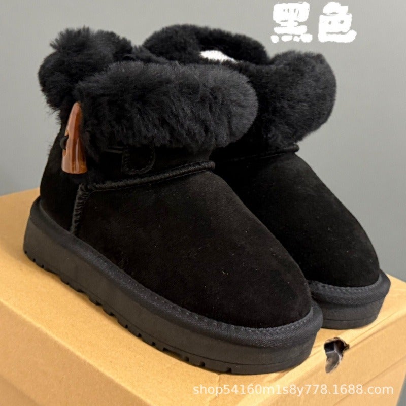 Kids Winter Snow Boots for Boys & Girls - Fleece-Lined Thick Sole High-Top Warm Boots