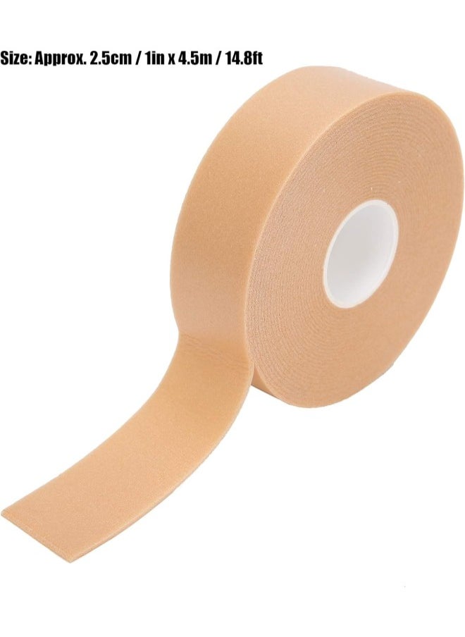 klarako - Foot Heel Sticker, 2.5cm x 4.5m Feet Moleskin Tape Roll, Breathable Foam Bandage for Feet Toe Finger Hand, Non-Slip Adhesive High Heel Protection, Elastic Strips for Calluses and Blister Prevention - Image 1