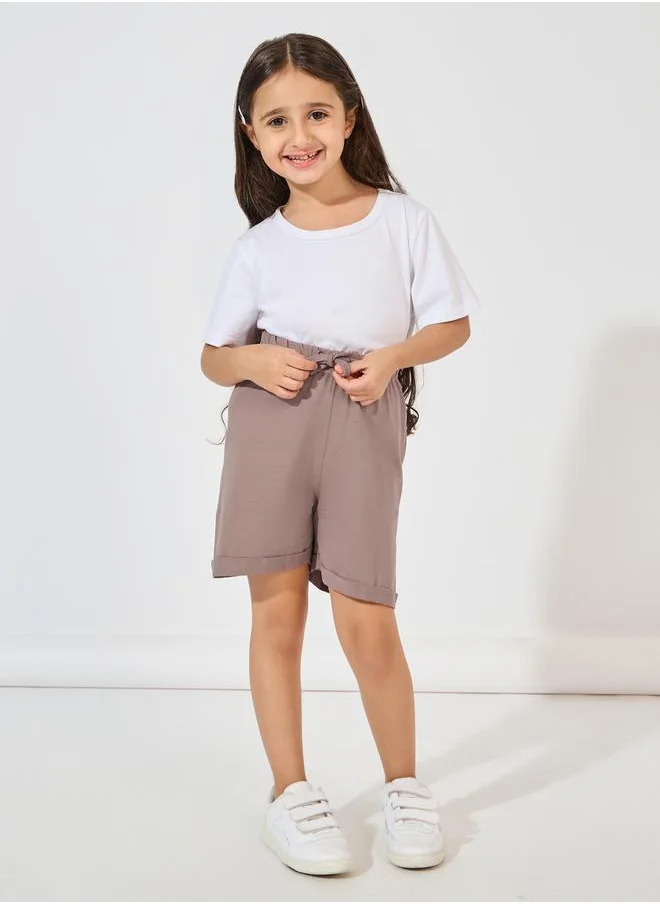 Styli Basic Shorts with Turn-Up Hem