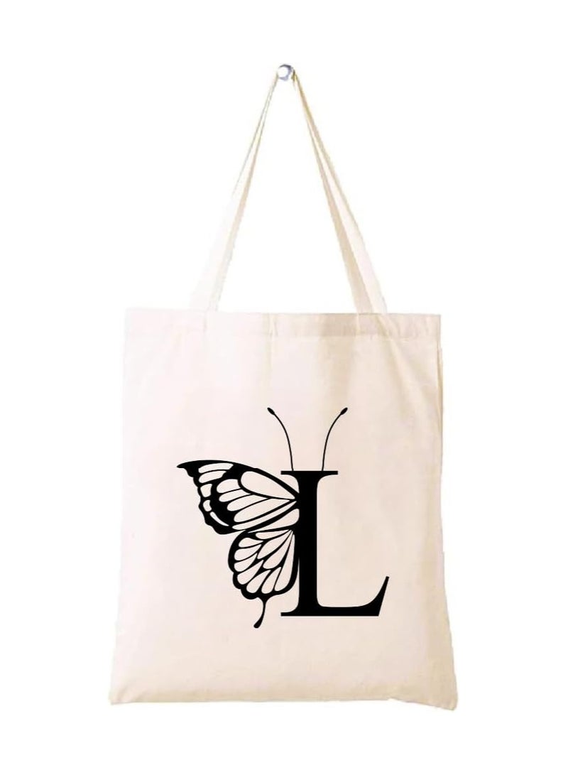 برينت شوب فور مي حقيبة حمل قطنية بحروف كبيرة - مثالية للسفر المستدام - مثالية للبقالة القابلة لإعادة الاستخدام وحقائب السفر - حقائب حمل للنساء - Image 1