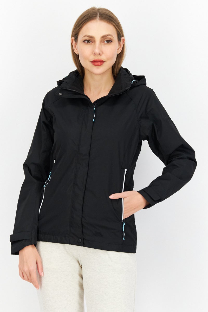 Trespass Women Brand Logo  Windbreaker Jacket, Black - Image 1