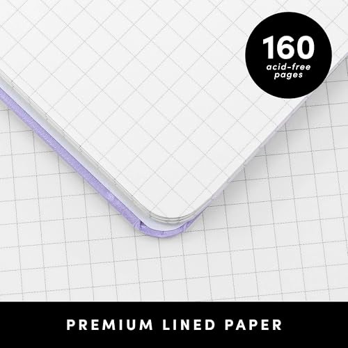PAPERAGE Graph Paper Spiral Notebook & Journal, (Blush), 160 Pages, Medium 5.5 inches x 8 inches - 100 GSM Thick Graphing Paper, Hardcover, Double-Wire Grid Spiral Notebook - Image 4