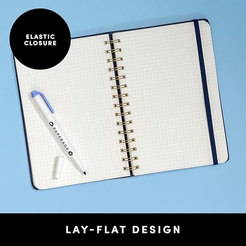 PAPERAGE Graph Paper Spiral Notebook & Journal, (Blush), 160 Pages, Medium 5.5 inches x 8 inches - 100 GSM Thick Graphing Paper, Hardcover, Double-Wire Grid Spiral Notebook - Image 3