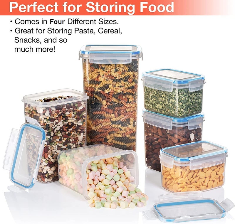 ENTITY Plastic Airtight Food Storage Containers Set With Lids, Bpa Free Kitchen Canisters For Cereal, Rice, Flour&Oats For Kitchen And Pantry Organization (Pack Of 24),Transparent - Image 3