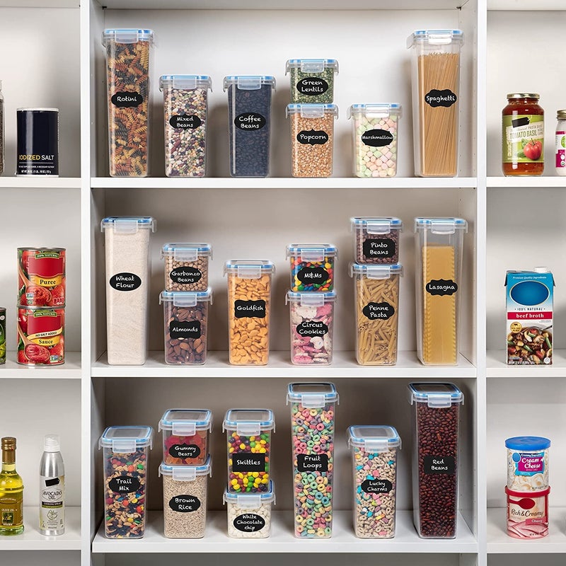 ENTITY Plastic Airtight Food Storage Containers Set With Lids, Bpa Free Kitchen Canisters For Cereal, Rice, Flour&Oats For Kitchen And Pantry Organization (Pack Of 24),Transparent - Image 4