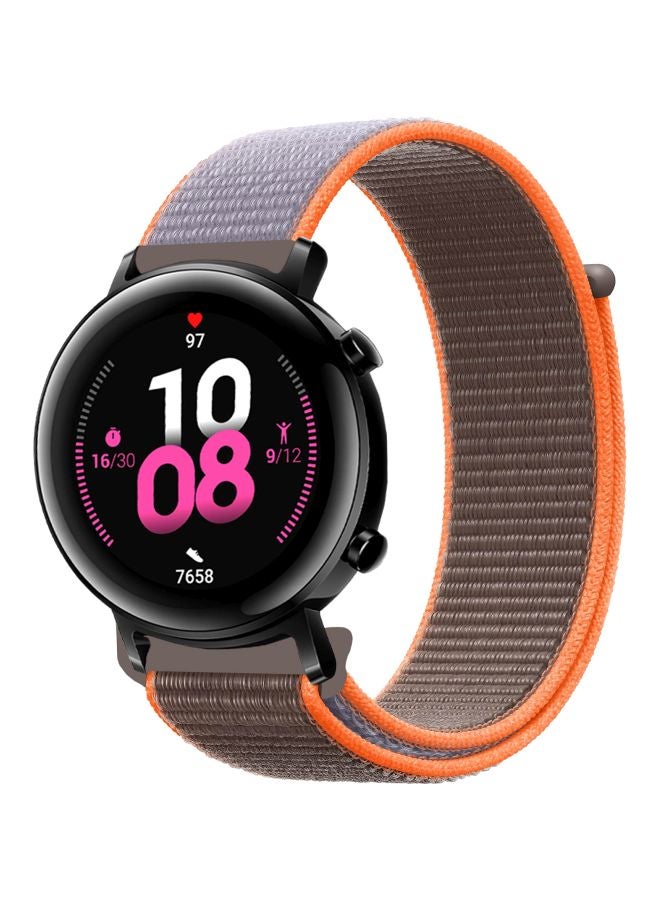 Perfii Replacement Band For Huawei Watch GT 2 42mm Brown/Vitamin Orange - Image 1
