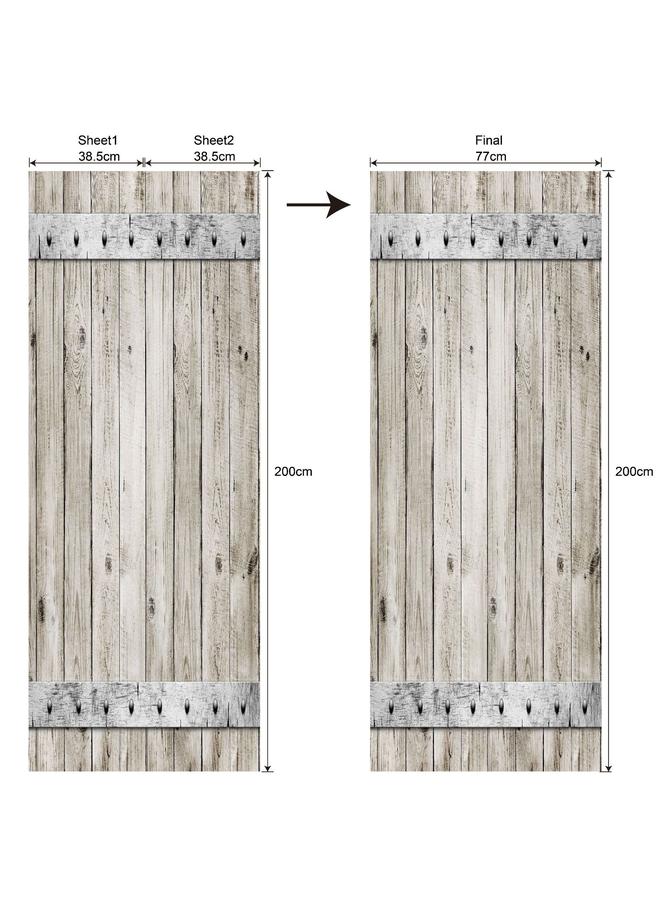 الأزرق جي دبليو 77/90cm3D عالية محاكاة الباب سلسلة ملصقات الباب القابلة للإزالة ، ملصقات الحائط المقاومة للماء ، غرفة النوم ، ملصق PVC ، غرفة المعيشة - Image 1