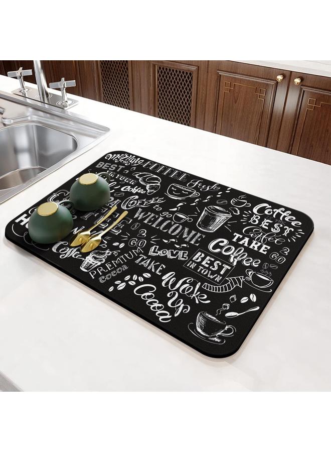 Bluejw Cross-border Coffee Series Kitchen Drain Mat Water Absorbent Quick-drying Tableware Mat Bar Counter Heat Insulation Mat Coffee Machine Drain Mat  - Image 5