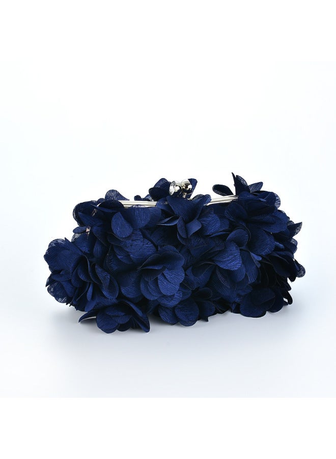 Sweet Fresh Petal Bag Women's Handbag Three-dimensional Flower Crossbody Shoulder Bag Dress Bag Hanfu Cheongsam Bag-Color:Dark Blue  - Image 1