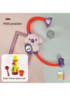Children's Bath Toy Elephant Koala Electric Shower Sprinkler Water Sprinkling Bath Internet Red Same-Specifications:Pink Elephant Shower Rechargeable Version + Duck Water Drain 3-piece Set