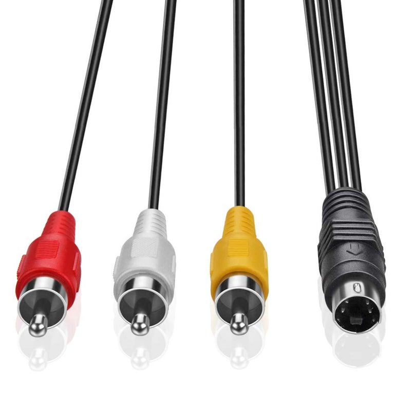 ELECTOP 4 Pin S-Video to 3 Male RCA Composite Video Cable 1.45M(4.75FT) - Image 1