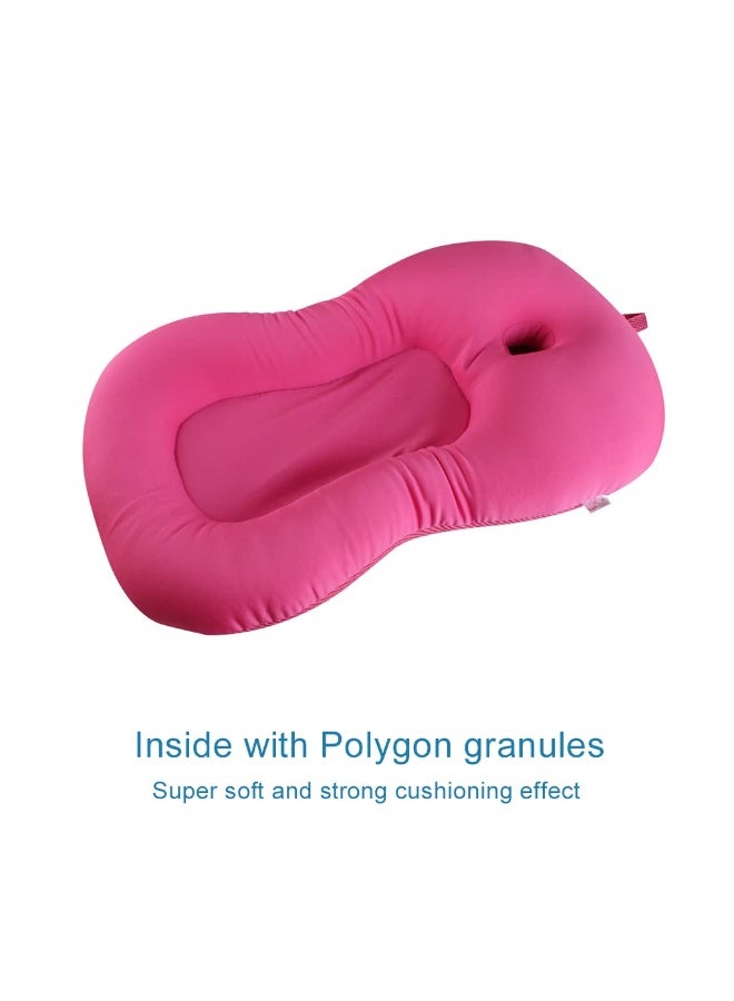 KAKIBLIN Baby Bath Mat, KAKIBLIN Baby Bathtub Baby Bath Cushion Soft Anti-Slip Bath Pad 0-6 Month Infant Bath Pillow, Pink - Image 2