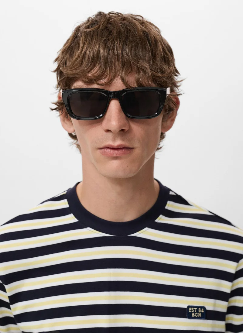 Mango Man 100% cotton regular-fit striped t-shirt