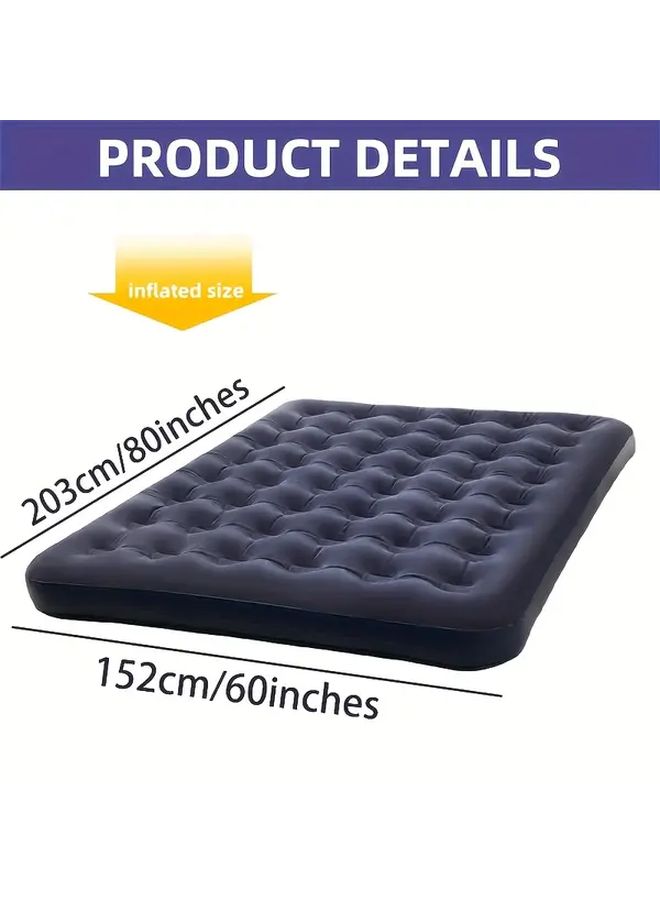Kingcamp Queen 4 Person Inflatable Air Mattress Portable Rectangular Camping Sleeping Pad Blue 80 By 60 By 9 Inches Durable Pvc No Electricity Needed Lightweight Easy Setup For Home Outdoor Beach Travel Parties Gifts Compact Design Camping Essentials - Image 5