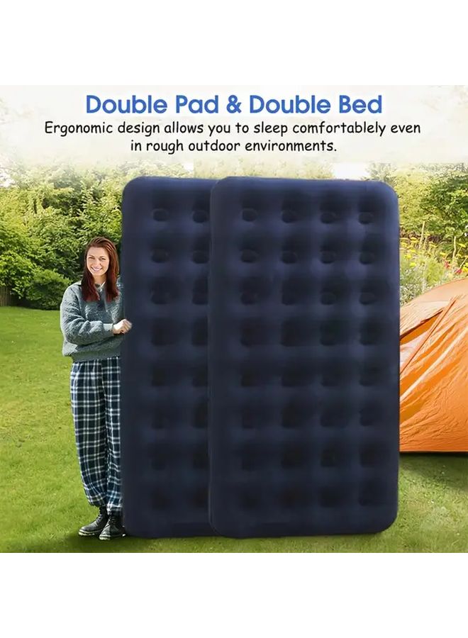 Kingcamp Queen 4 Person Inflatable Air Mattress Portable Rectangular Camping Sleeping Pad Blue 80 By 60 By 9 Inches Durable Pvc No Electricity Needed Lightweight Easy Setup For Home Outdoor Beach Travel Parties Gifts Compact Design Camping Essentials - Image 2
