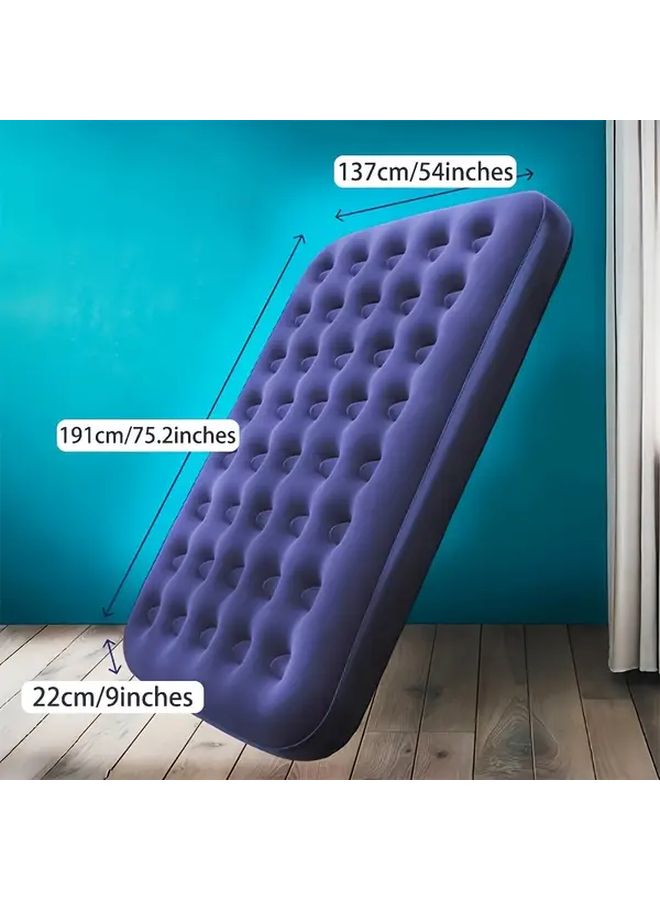 Kingcamp Queen 4 Person Inflatable Air Mattress Portable Rectangular Camping Sleeping Pad Blue 80 By 60 By 9 Inches Durable Pvc No Electricity Needed Lightweight Easy Setup For Home Outdoor Beach Travel Parties Gifts Compact Design Camping Essentials - Image 1