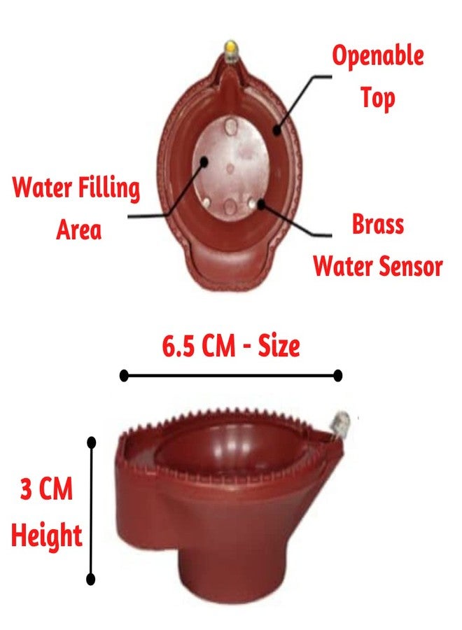 RENIAL® Water Sensor DIYAS LED Diyas Sing E-Diya, Warm Orange Lights, AUTO Operated Led Candles for Home Decor, Festivals Decoration (Pack of 6) - Image 3