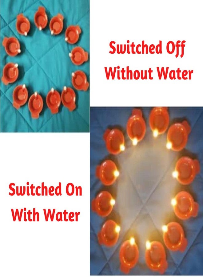 RENIAL® Water Sensor DIYAS LED Diyas Sing E-Diya, Warm Orange Lights, AUTO Operated Led Candles for Home Decor, Festivals Decoration (Pack of 6) - Image 2