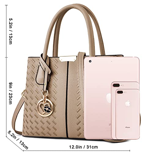 CHICAROUSAL Purses and Handbags for Women Leather Crossbody Bags Women's Tote Shoulder Bag (Xiuhua Khaki) - Image 5