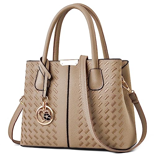 CHICAROUSAL Purses and Handbags for Women Leather Crossbody Bags Women's Tote Shoulder Bag (Xiuhua Khaki) - Image 1