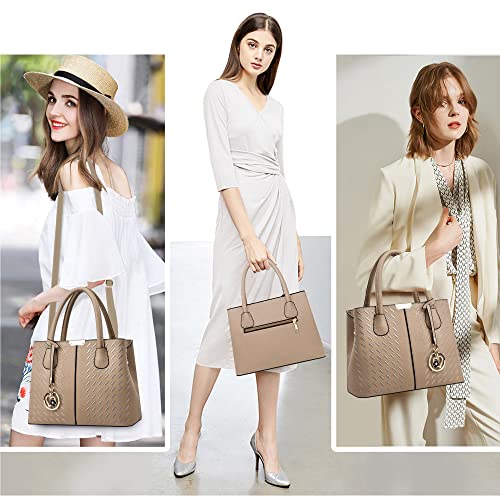 CHICAROUSAL Purses and Handbags for Women Leather Crossbody Bags Women's Tote Shoulder Bag (Xiuhua Khaki) - Image 4
