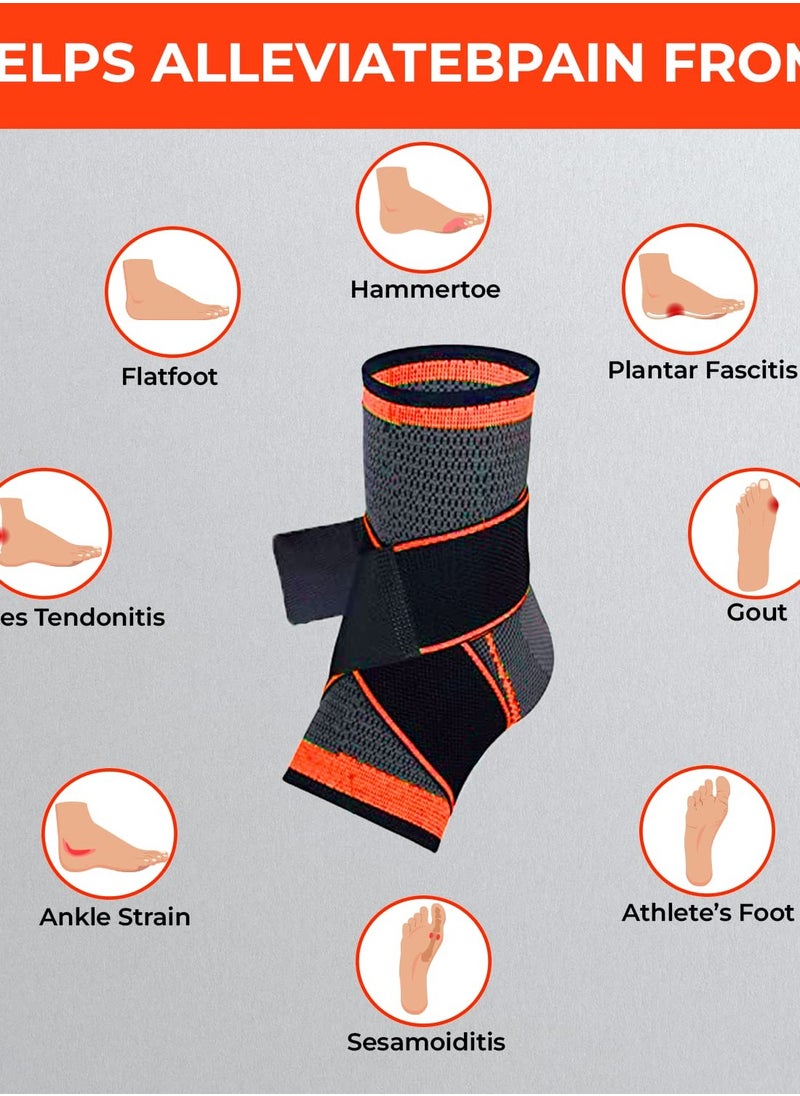 Eleish Ankle Support Brace – Compression Strap for Pain Relief & Injury Recovery – Adjustable, Free Size  - Image 4